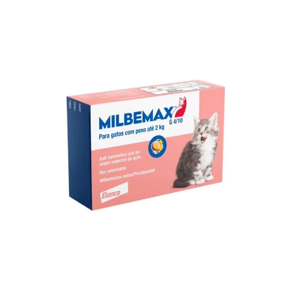 Milbemax gatos ate 2 kg 2 comprimidos