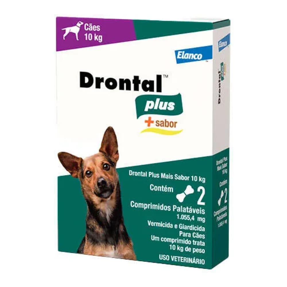 Drontal plus carne cães 10kg - 2 comprimidos