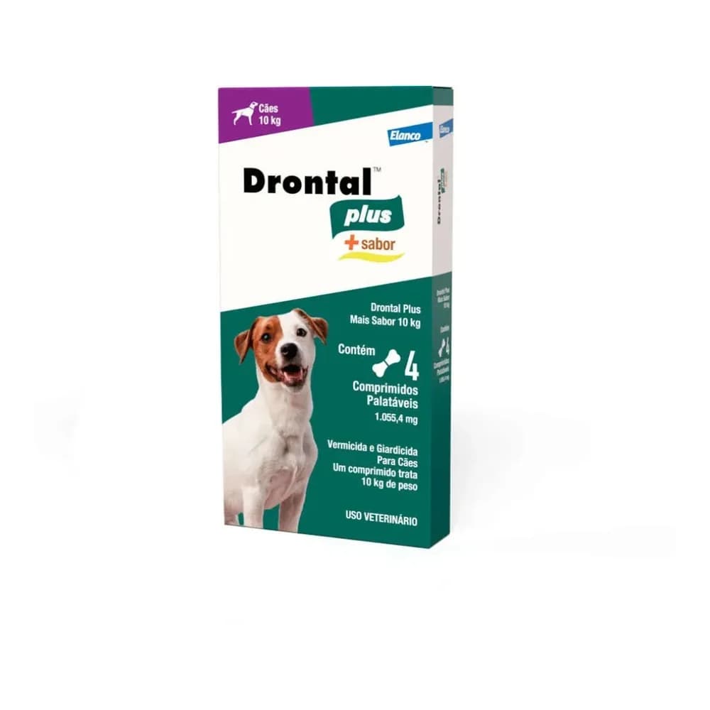 Drontal plus cães 10kg 4 comprimidos