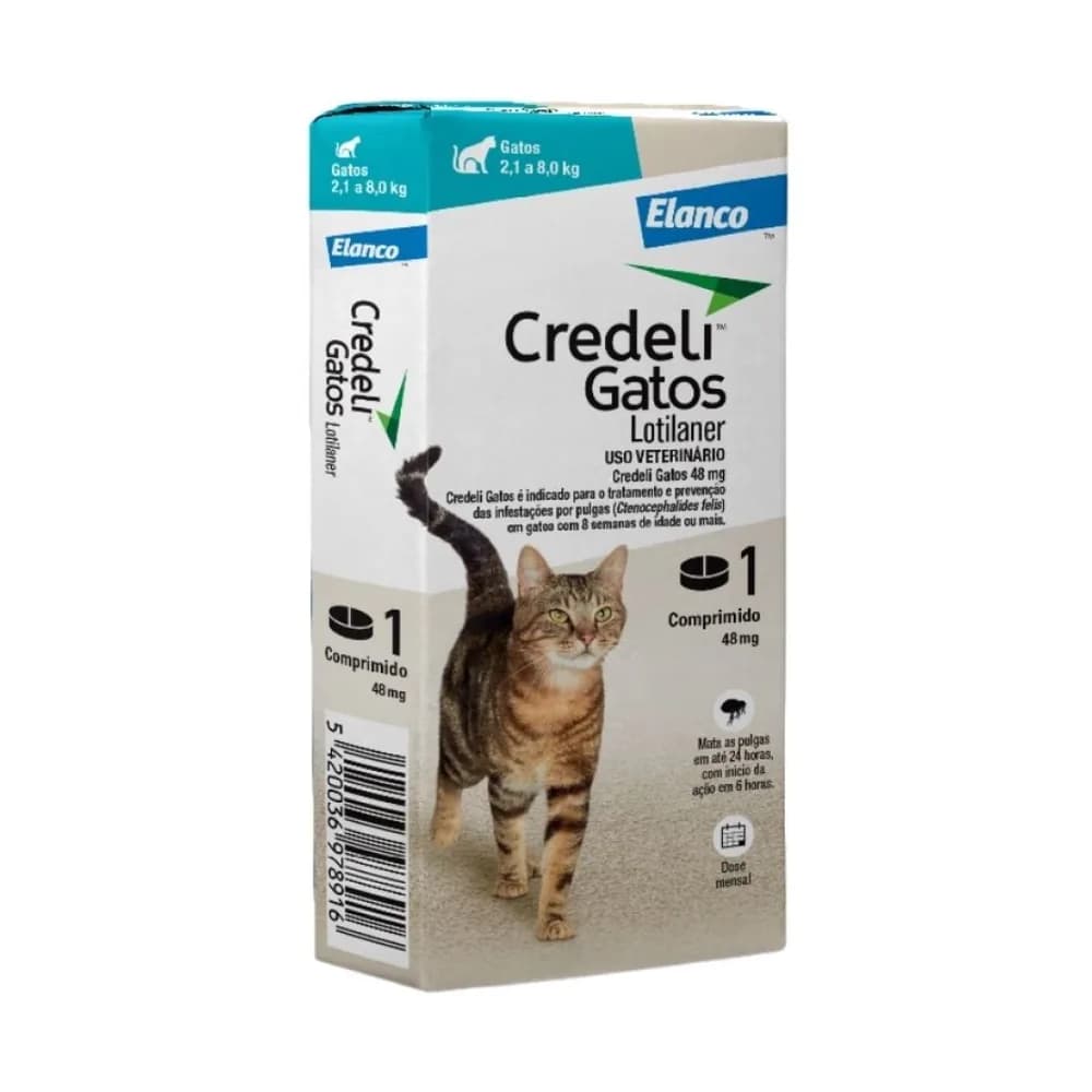Credeli 48mg gatos de 2kg a 8kg - 1 comprimido