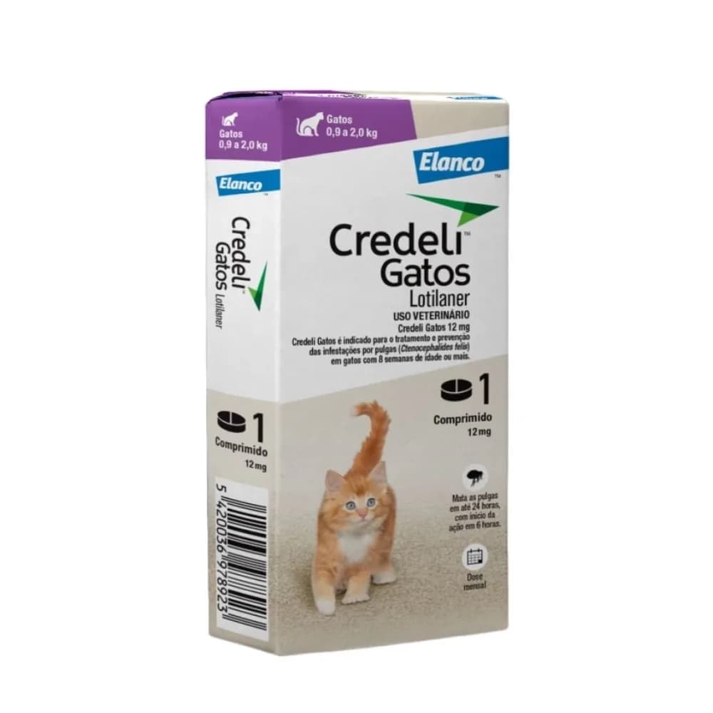 Credeli 12mg gatos de 0,9kg a 2kg - 1 comprimido