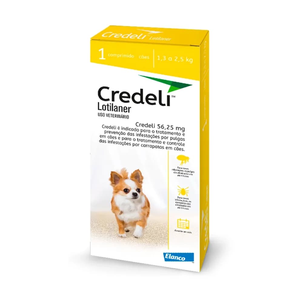 Credeli 56,25 mg cães de 1,3 a 2,5 kg - 1 comprimido