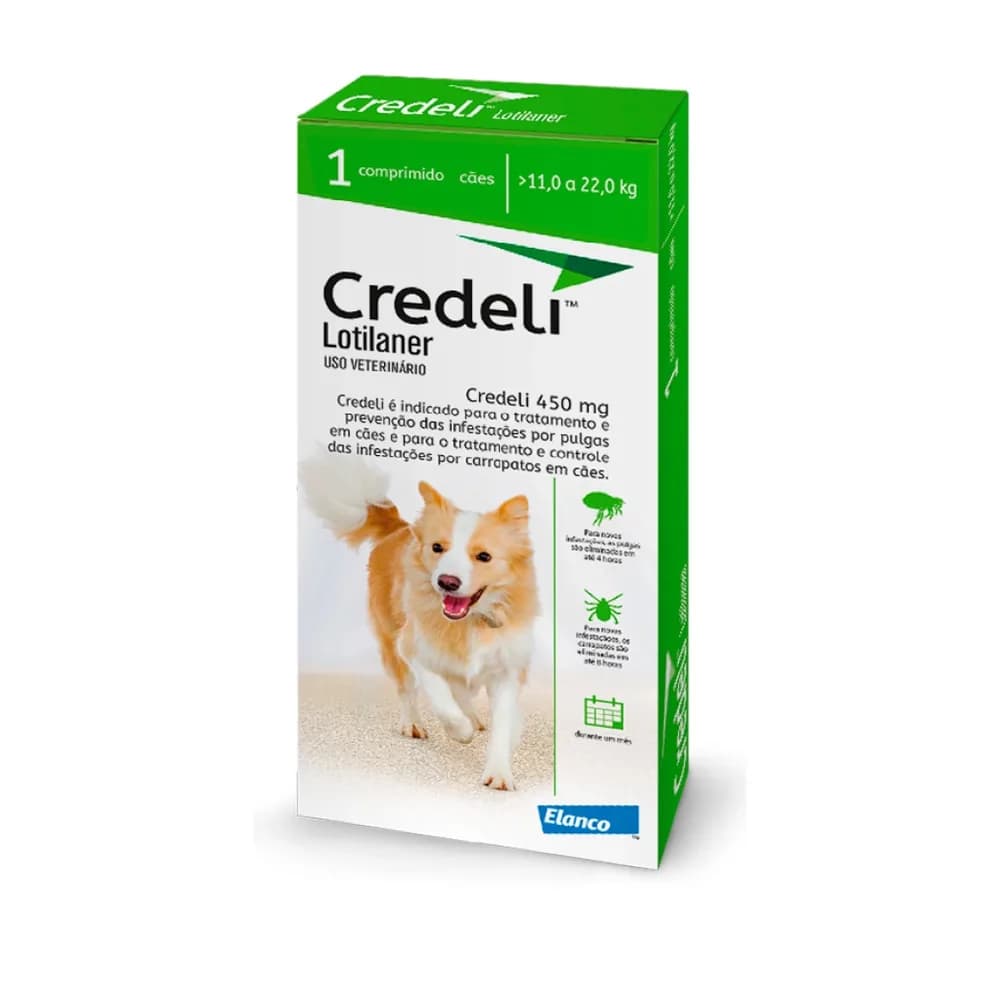 Credeli 450mg cães de 11 a 22kg - 1 comprimido