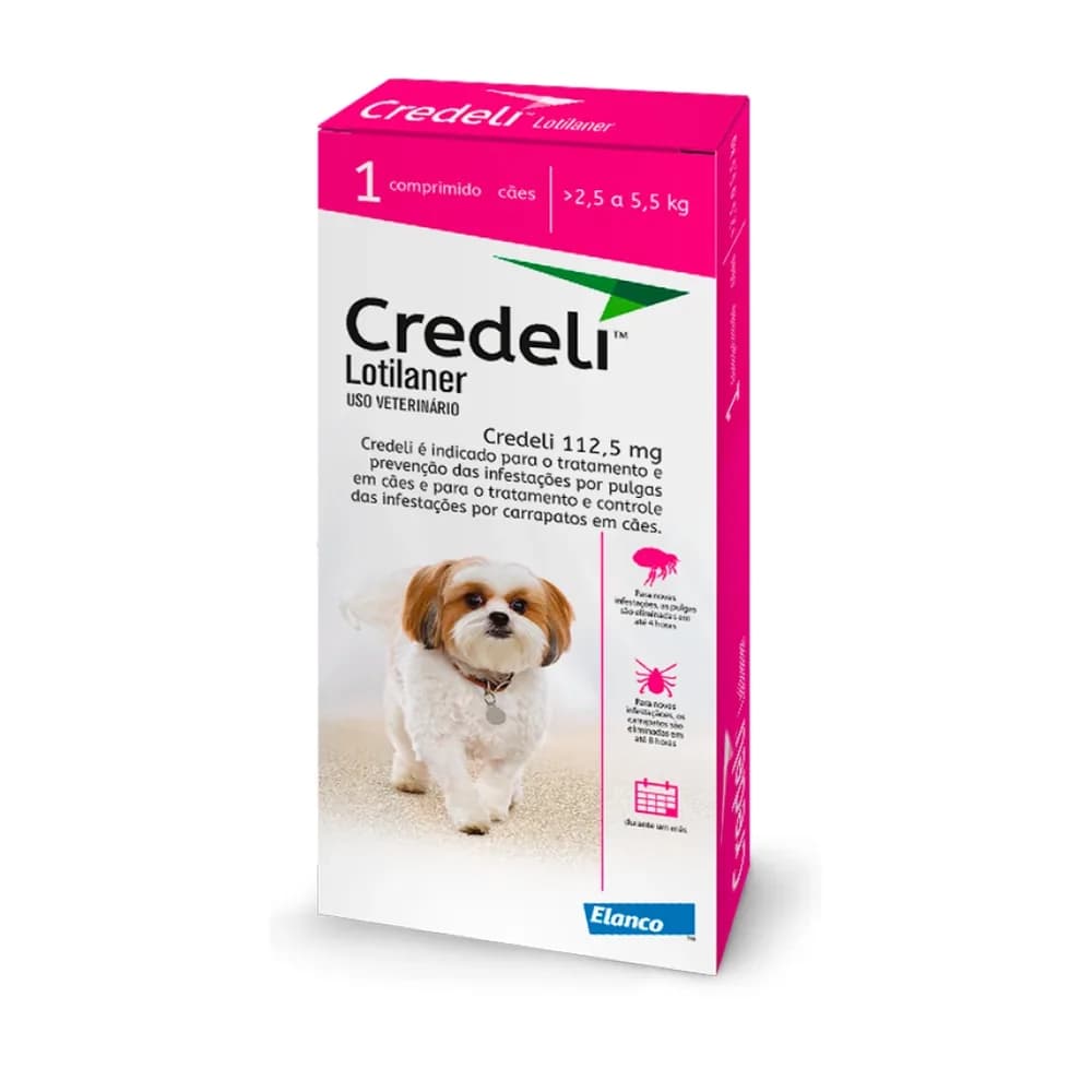 Credeli 112,5mg cães de 2,5 a 5,5 kg - 1 comprimido