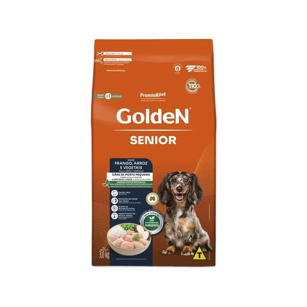 Ração golden fórmula cães adulto sênior mini bits frango - 3kg