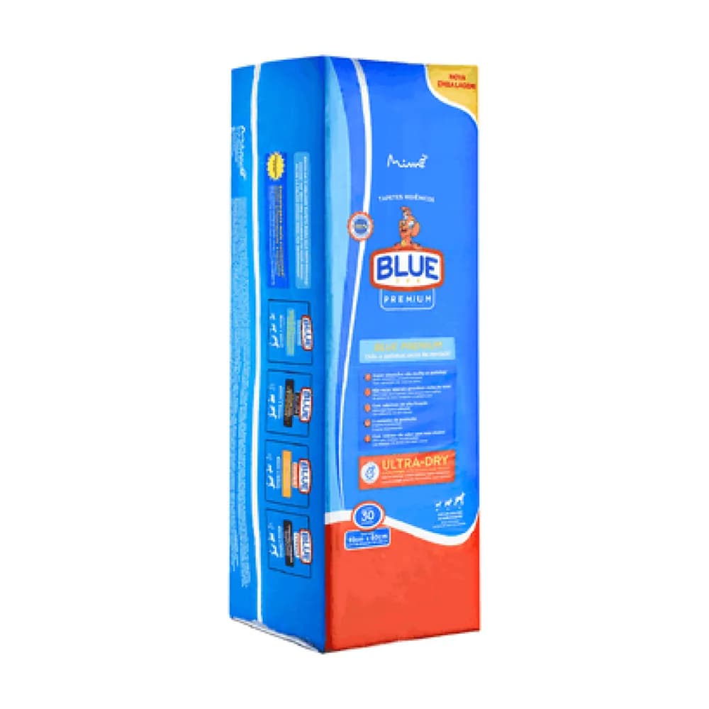 Tapete higienico - blue 82cmx60cm - 30 unidades - premium